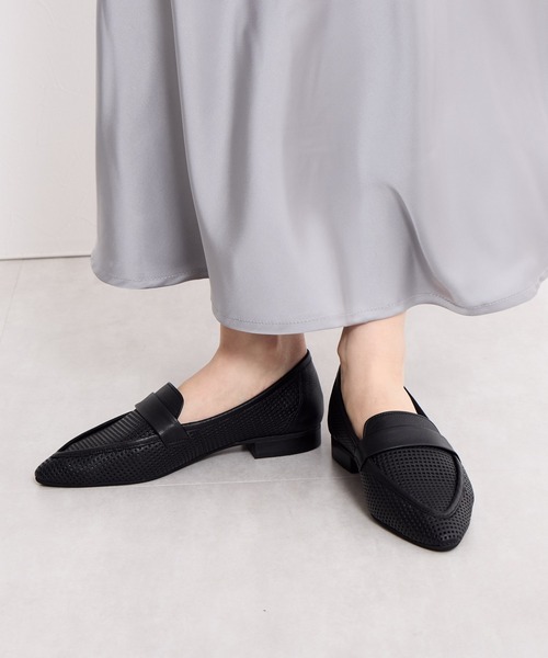 【美品】HIMIKO ポインテッドトゥローファー　パンプス22.5 レザー　黒 楽天市場】卑弥呼 パンプスの通販