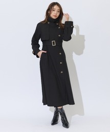 アンドクチュール　ベージュ　グレージュ　 Aライン　ダブルブレスト　ロングコート ダブルクロストレンチコート(504497101) | AND COUTURE(AND