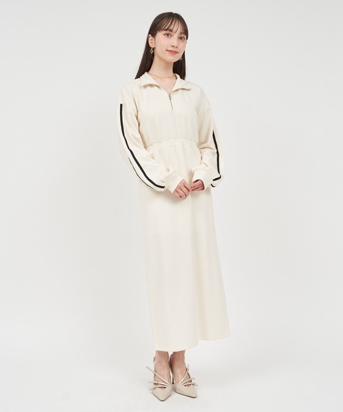 ROYAL PARTY（ロイヤルパーティー）の「【ZOZO限定】ハーフZIPトラックワンピース（ワンピース・レディース・グレー/オフホワイト/ブラック・FREE）」の20枚目の写真