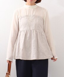 《オケージョン対応》フローラルジャガードドッキングブラウス