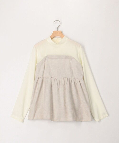 MICO COULIER（ミコクリエ）の「《オケージョン対応》フローラルジャガードドッキングブラウス（シャツ/ブラウス・レディース・ブラック/グレイッシュベージュ・38）」の8枚目の写真