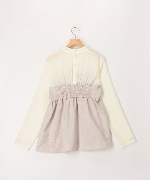 MICO COULIER（ミコクリエ）の「《オケージョン対応》フローラルジャガードドッキングブラウス（シャツ/ブラウス・レディース・ブラック/グレイッシュベージュ・38）」の9枚目の写真