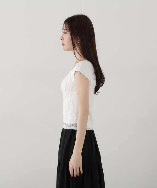 PROPORTION BODY DRESSING(プロポーションボディドレッシング)の「レースプルオーバー / 1215160306(Tシャツ/カットソー・レディース・ブラック/オフホワイト/ホワイト・FREE)」の20枚目の写真