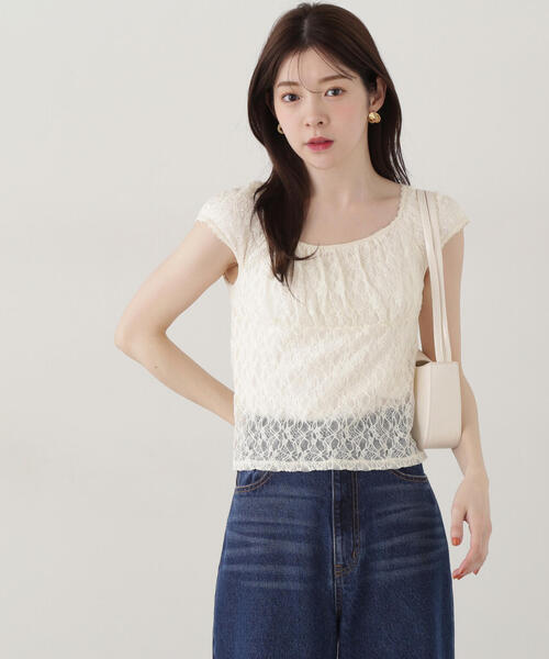 PROPORTION BODY DRESSING(プロポーションボディドレッシング)の「レースプルオーバー / 1215160306(Tシャツ/カットソー・レディース・ブラック/オフホワイト/ホワイト・FREE)」の5枚目の写真