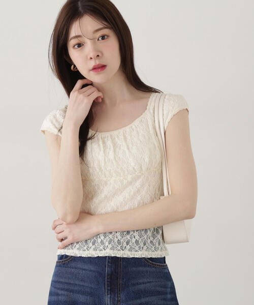 PROPORTION BODY DRESSING(プロポーションボディドレッシング)の「レースプルオーバー / 1215160306(Tシャツ/カットソー・レディース・ブラック/オフホワイト/ホワイト・FREE)」の6枚目の写真