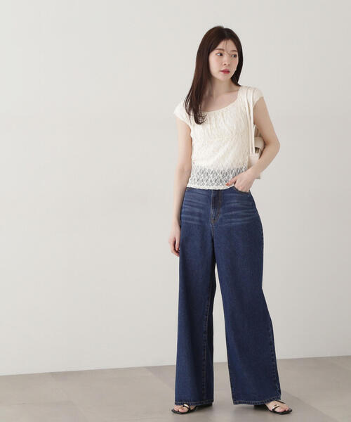 PROPORTION BODY DRESSING(プロポーションボディドレッシング)の「レースプルオーバー / 1215160306(Tシャツ/カットソー・レディース・ブラック/オフホワイト/ホワイト・FREE)」の7枚目の写真