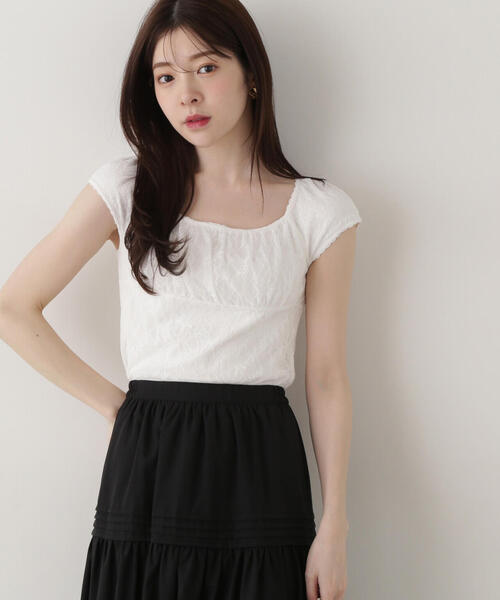 PROPORTION BODY DRESSING(プロポーションボディドレッシング)の「レースプルオーバー / 1215160306(Tシャツ/カットソー・レディース・ブラック/オフホワイト/ホワイト・FREE)」の2枚目の写真