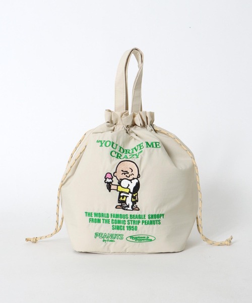 Three Four Time（ｽﾘｰﾌｫｰﾀｲﾑ）の「【PEANUTS】保冷巾着トート（エコバッグ/サブバッグ・レディース・アイボリー/ブラック・FREE）」の9枚目の写真