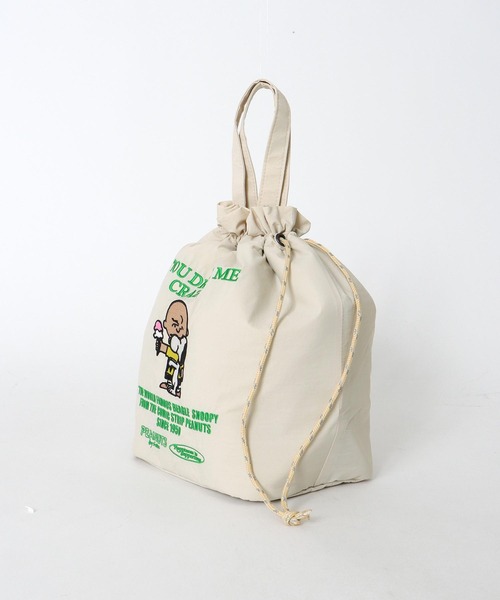 Three Four Time（ｽﾘｰﾌｫｰﾀｲﾑ）の「【PEANUTS】保冷巾着トート（エコバッグ/サブバッグ・レディース・アイボリー/ブラック・FREE）」の11枚目の写真