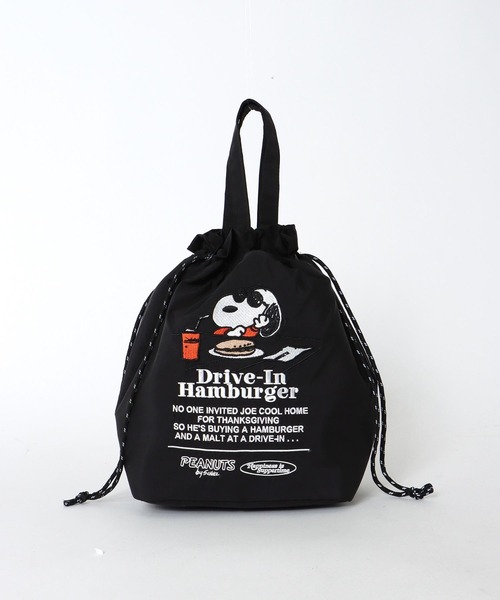 Three Four Time（ｽﾘｰﾌｫｰﾀｲﾑ）の「【PEANUTS】保冷巾着トート（エコバッグ/サブバッグ・レディース・アイボリー/ブラック・FREE）」の16枚目の写真