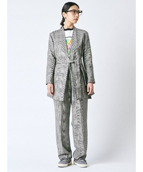 mikomori（ミコモリ）の「GLEN CHECK PANTS（スラックス・レディース・ホワイト×ブラック・SMALL/MEDIUM）」の15枚目の写真