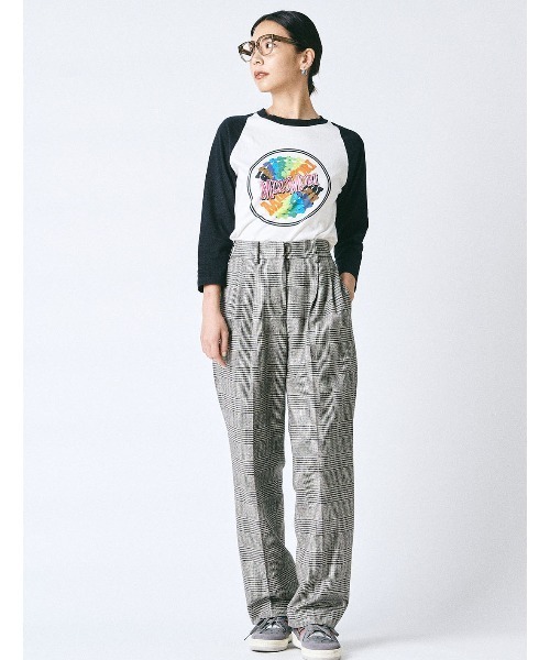 mikomori（ミコモリ）の「GLEN CHECK PANTS（スラックス・レディース・ホワイト×ブラック・SMALL/MEDIUM）」の16枚目の写真