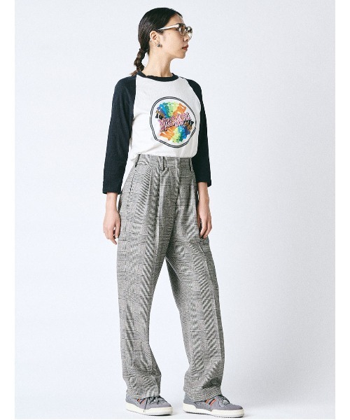 mikomori（ミコモリ）の「GLEN CHECK PANTS（スラックス・レディース・ホワイト×ブラック・SMALL/MEDIUM）」の17枚目の写真
