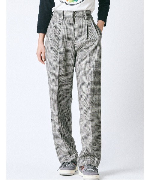 mikomori（ミコモリ）の「GLEN CHECK PANTS（スラックス・レディース・ホワイト×ブラック・SMALL/MEDIUM）」の7枚目の写真