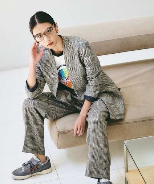 mikomori（ミコモリ）の「GLEN CHECK PANTS（スラックス・レディース・ホワイト×ブラック・SMALL/MEDIUM）」の3枚目の写真