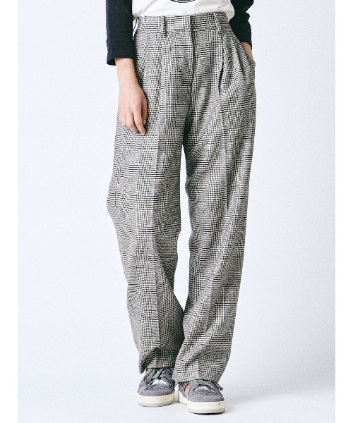 mikomori（ミコモリ）の「GLEN CHECK PANTS（スラックス・レディース・ホワイト×ブラック・SMALL/MEDIUM）」の11枚目の写真