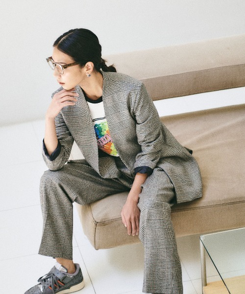 mikomori（ミコモリ）の「GLEN CHECK PANTS（スラックス・レディース・ホワイト×ブラック・SMALL/MEDIUM）」の14枚目の写真