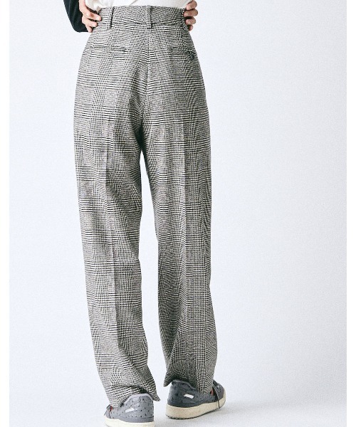 mikomori（ミコモリ）の「GLEN CHECK PANTS（スラックス・レディース・ホワイト×ブラック・SMALL/MEDIUM）」の9枚目の写真