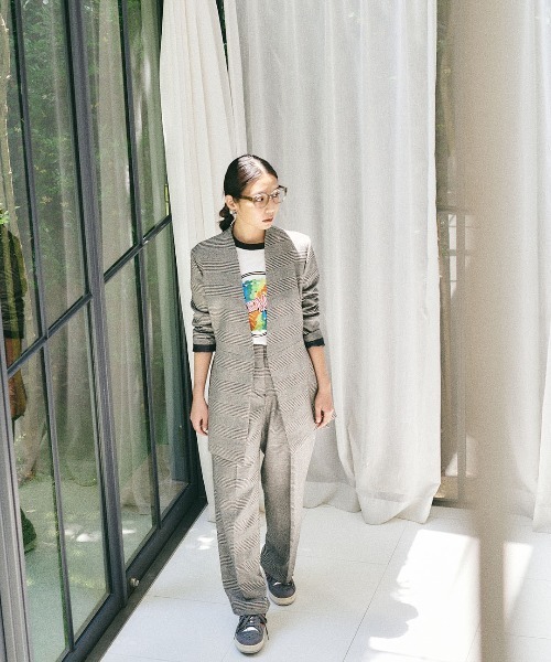 mikomori（ミコモリ）の「GLEN CHECK PANTS（スラックス・レディース・ホワイト×ブラック・SMALL/MEDIUM）」の10枚目の写真