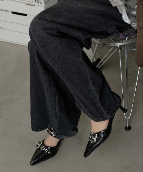 sedacle girl(セダクルガール)の「ベルトデザインミュール(パンプス・レディース・ブラック/シルバー/ボルドー/レオパード・LARGE/MEDIUM)」の11枚目の写真