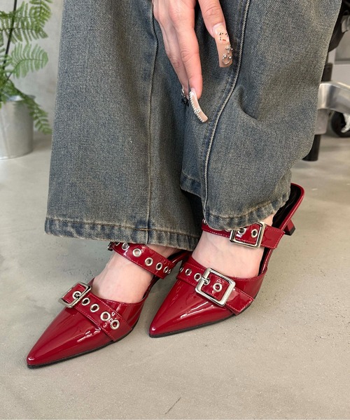 sedacle girl(セダクルガール)の「ベルトデザインミュール(パンプス・レディース・ブラック/シルバー/ボルドー/レオパード・LARGE/MEDIUM)」の17枚目の写真