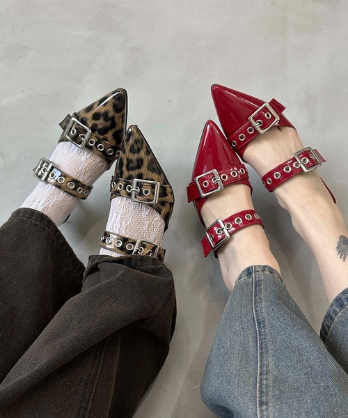 sedacle girl(セダクルガール)の「ベルトデザインミュール(パンプス・レディース・ブラック/シルバー/ボルドー/レオパード・LARGE/MEDIUM)」の16枚目の写真