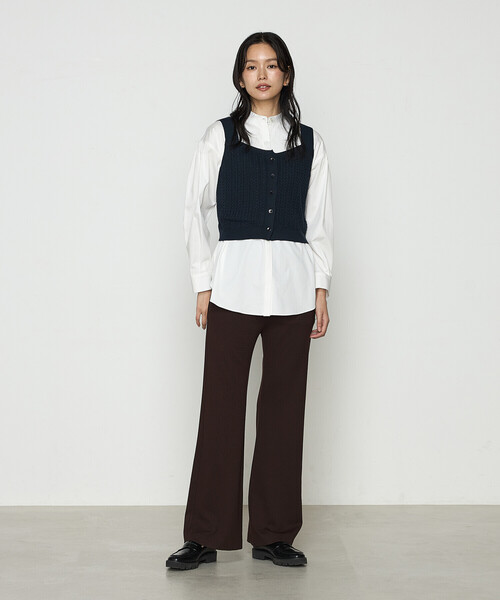 K.T KIYOKO TAKASE（キヨコタカセ）の「ケーブル編みニット ビスチェ（ニット/セーター・レディース・ネイビー・9号）」の4枚目の写真