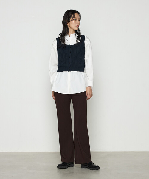 K.T KIYOKO TAKASE（キヨコタカセ）の「ケーブル編みニット ビスチェ（ニット/セーター・レディース・ネイビー・9号）」の5枚目の写真