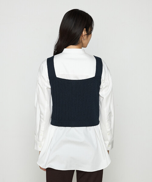 K.T KIYOKO TAKASE（キヨコタカセ）の「ケーブル編みニット ビスチェ（ニット/セーター・レディース・ネイビー・9号）」の8枚目の写真