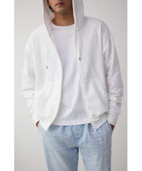 AZUL by moussy（アズールバイマウジー）の「サムホールジップパーカー（パーカー・メンズ・ブラック/ライトピンク/杢グレー/ホワイト・LARGE/MEDIUM）」の2枚目の写真