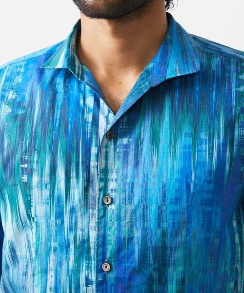 MICHEL KLEIN HOMME   （ミッシェルクランオム）の「《日本製》総柄長袖シャツ（シャツ/ブラウス・メンズ・ブルー・MEDIUM/LARGE/X-LARGE）」の7枚目の写真