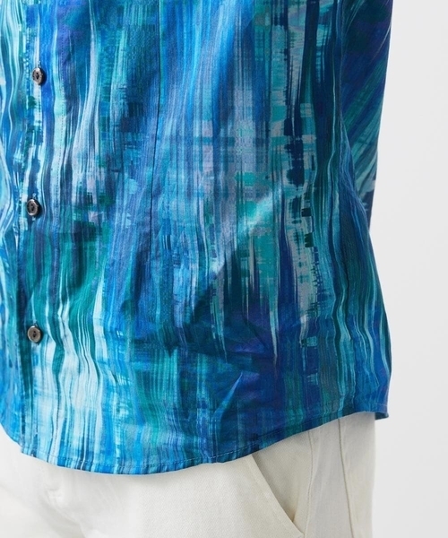 MICHEL KLEIN HOMME   （ミッシェルクランオム）の「《日本製》総柄長袖シャツ（シャツ/ブラウス・メンズ・ブルー・MEDIUM/LARGE/X-LARGE）」の9枚目の写真