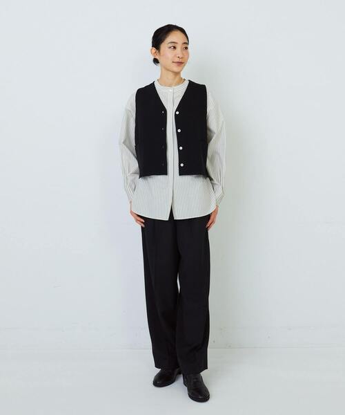 ADIEU TRISTESSE（アデュートリステス）の「COTTON SURF　ベスト（ベスト・レディース・ブラック/グレイッシュベージュ・FREE）」の9枚目の写真