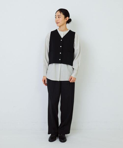 ADIEU TRISTESSE（アデュートリステス）の「COTTON SURF　ベスト（ベスト・レディース・ブラック/グレイッシュベージュ・FREE）」の10枚目の写真