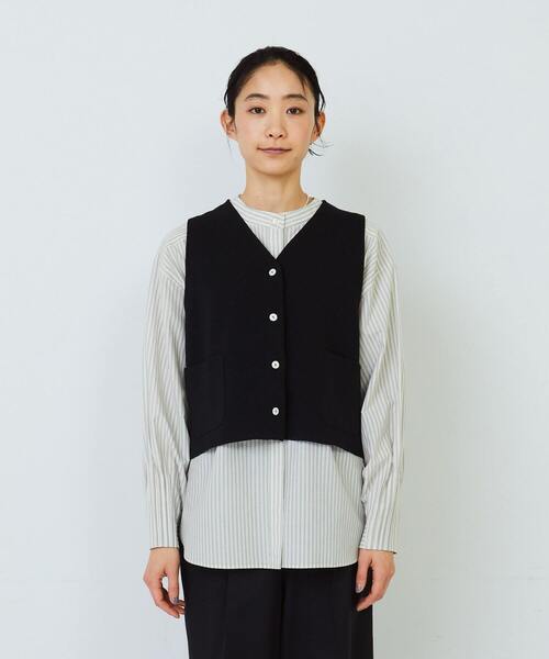 ADIEU TRISTESSE（アデュートリステス）の「COTTON SURF　ベスト（ベスト・レディース・ブラック/グレイッシュベージュ・FREE）」の19枚目の写真