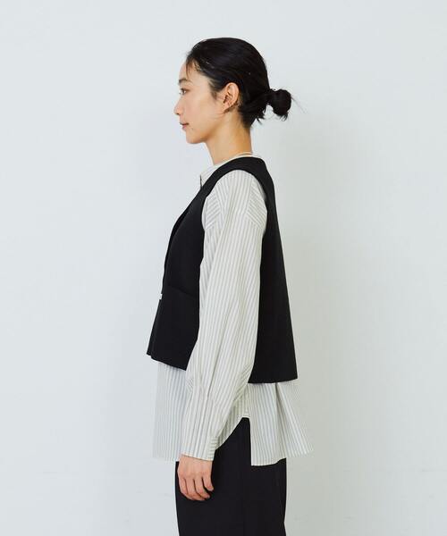 ADIEU TRISTESSE（アデュートリステス）の「COTTON SURF　ベスト（ベスト・レディース・ブラック/グレイッシュベージュ・FREE）」の20枚目の写真