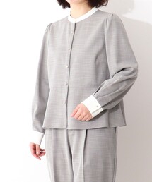 NOLLEY'S LIGHT | 《セットアップ対応》TRシャンブレーバイカラーペプラムブラウス(シャツ/ブラウス)