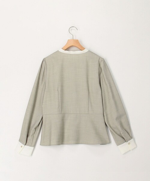 NOLLEY'S LIGHT(ノーリーズライト)の「《セットアップ対応》TRシャンブレーバイカラーペプラムブラウス(シャツ/ブラウス・レディース・ブラック系その他3/ベージュ系その他3・38)」の10枚目の写真