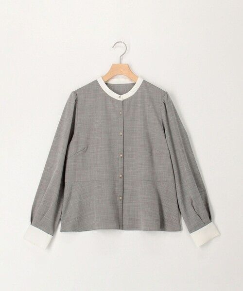 NOLLEY'S LIGHT(ノーリーズライト)の「《セットアップ対応》TRシャンブレーバイカラーペプラムブラウス(シャツ/ブラウス・レディース・ブラック系その他3/ベージュ系その他3・38)」の16枚目の写真