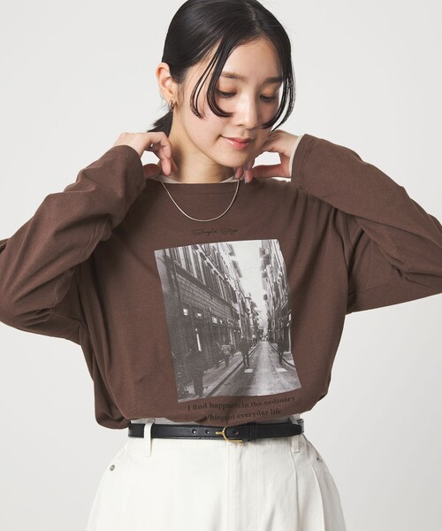 セール】【WEB限定】＜at ease＞フォトプリント ロングスリーブ T
