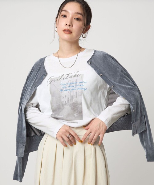 green label relaxing（グリーンレーベルリラクシング）の「【WEB限定】＜at ease＞フォトプリント ロングスリーブ Tシャツ（Tシャツ/カットソー・レディース・ダークグレー/その他1/その他2/その他3/ブラウン・FREE）」の6枚目の写真