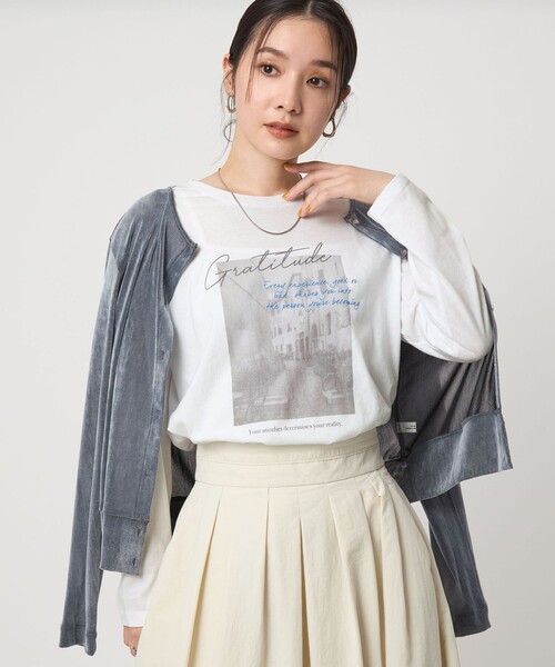 green label relaxing（グリーンレーベルリラクシング）の「【WEB限定】＜at ease＞フォトプリント ロングスリーブ Tシャツ（Tシャツ/カットソー・レディース・ダークグレー/その他1/その他2/その他3/ブラウン・FREE）」の7枚目の写真