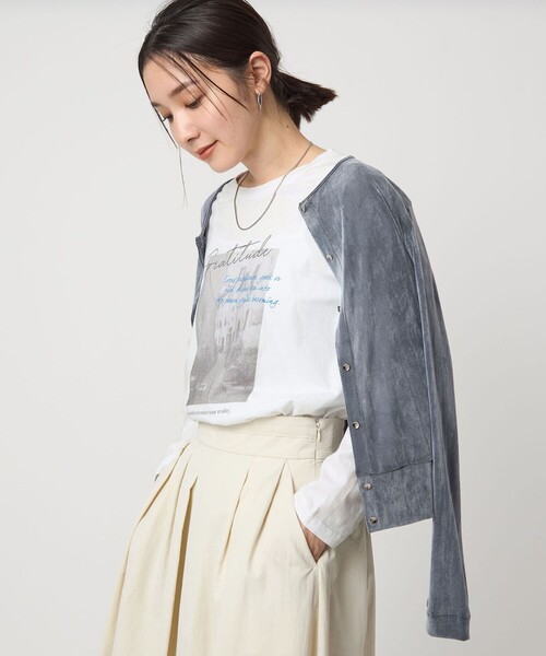 green label relaxing（グリーンレーベルリラクシング）の「【WEB限定】＜at ease＞フォトプリント ロングスリーブ Tシャツ（Tシャツ/カットソー・レディース・ダークグレー/その他1/その他2/その他3/ブラウン・FREE）」の8枚目の写真