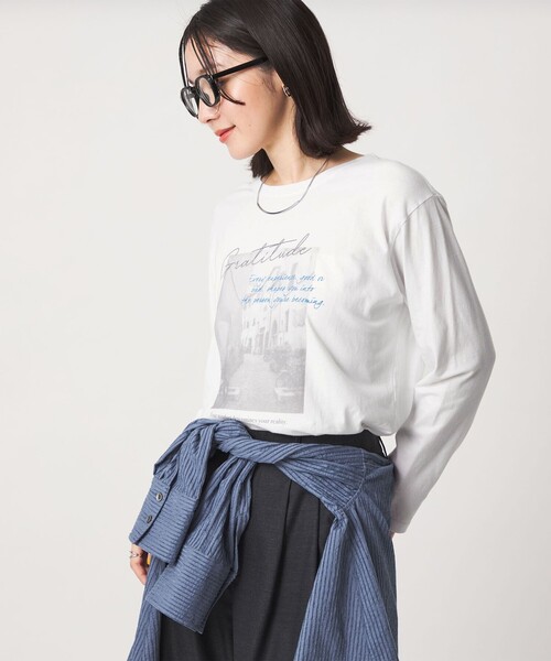 green label relaxing（グリーンレーベルリラクシング）の「【WEB限定】＜at ease＞フォトプリント ロングスリーブ Tシャツ（Tシャツ/カットソー・レディース・ダークグレー/その他1/その他2/その他3/ブラウン・FREE）」の11枚目の写真