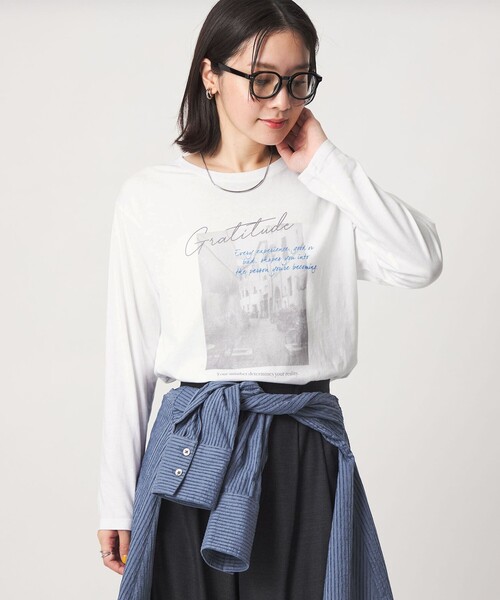 green label relaxing（グリーンレーベルリラクシング）の「【WEB限定】＜at ease＞フォトプリント ロングスリーブ Tシャツ（Tシャツ/カットソー・レディース・ダークグレー/その他1/その他2/その他3/ブラウン・FREE）」の12枚目の写真