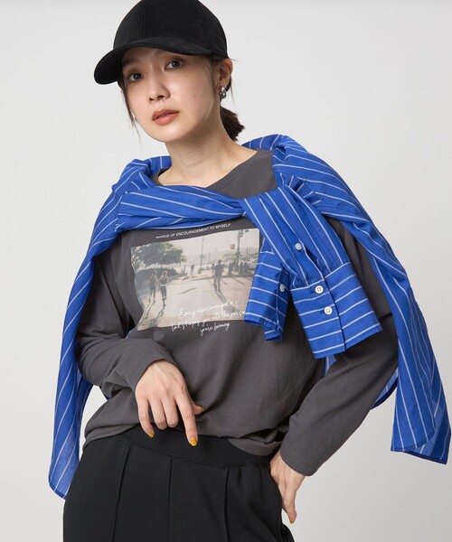 green label relaxing（グリーンレーベルリラクシング）の「【WEB限定】＜at ease＞フォトプリント ロングスリーブ Tシャツ（Tシャツ/カットソー・レディース・ダークグレー/その他1/その他2/その他3/ブラウン・FREE）」の15枚目の写真