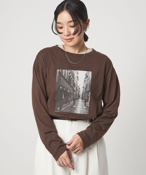 WEB限定】＜at ease＞フォトプリント ロングスリーブ Tシャツ（Tシャツ