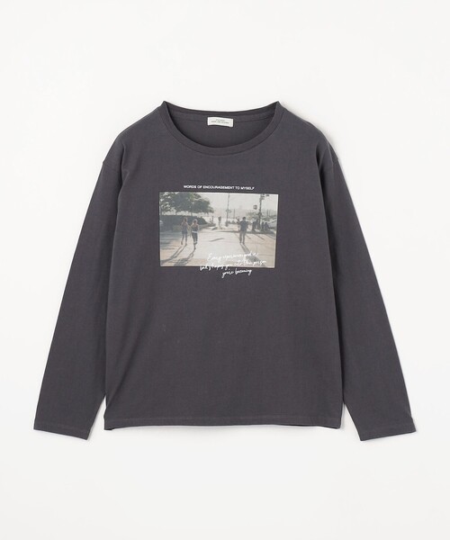 WEB限定】＜at ease＞フォトプリント ロングスリーブ Tシャツ（Tシャツ