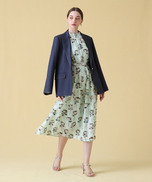 ANAYI（アナイ）の「カットジャガードフラワープリント ワンピース（ワンピース・レディース・ミント・34/36/38）」の8枚目の写真
