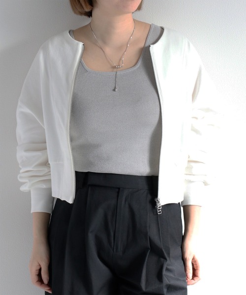 cepo（セポ）の「〈前後2way〉ソウバリニットタンクトップ（タンクトップ・レディース・オフホワイト/グレー/ブラック/ライム/ホワイト×ブラック・M）」の4枚目の写真